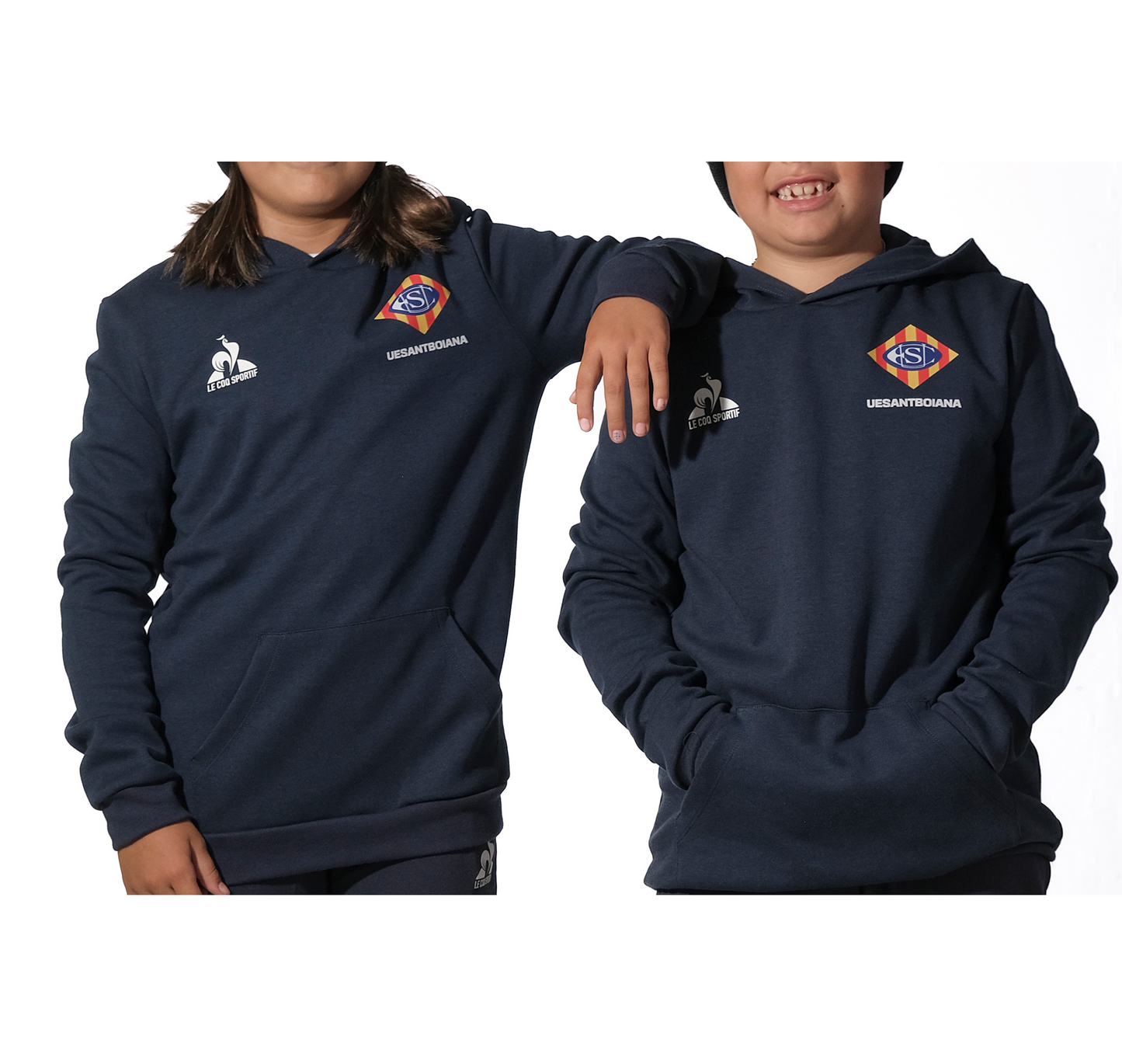 Sudadera azul con capucha infante