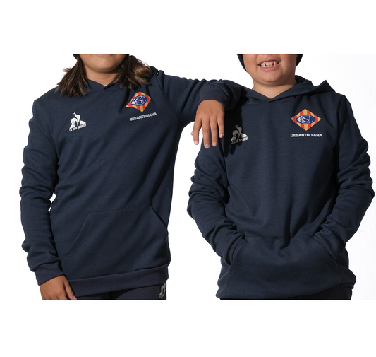 Sudadera azul con capucha infante